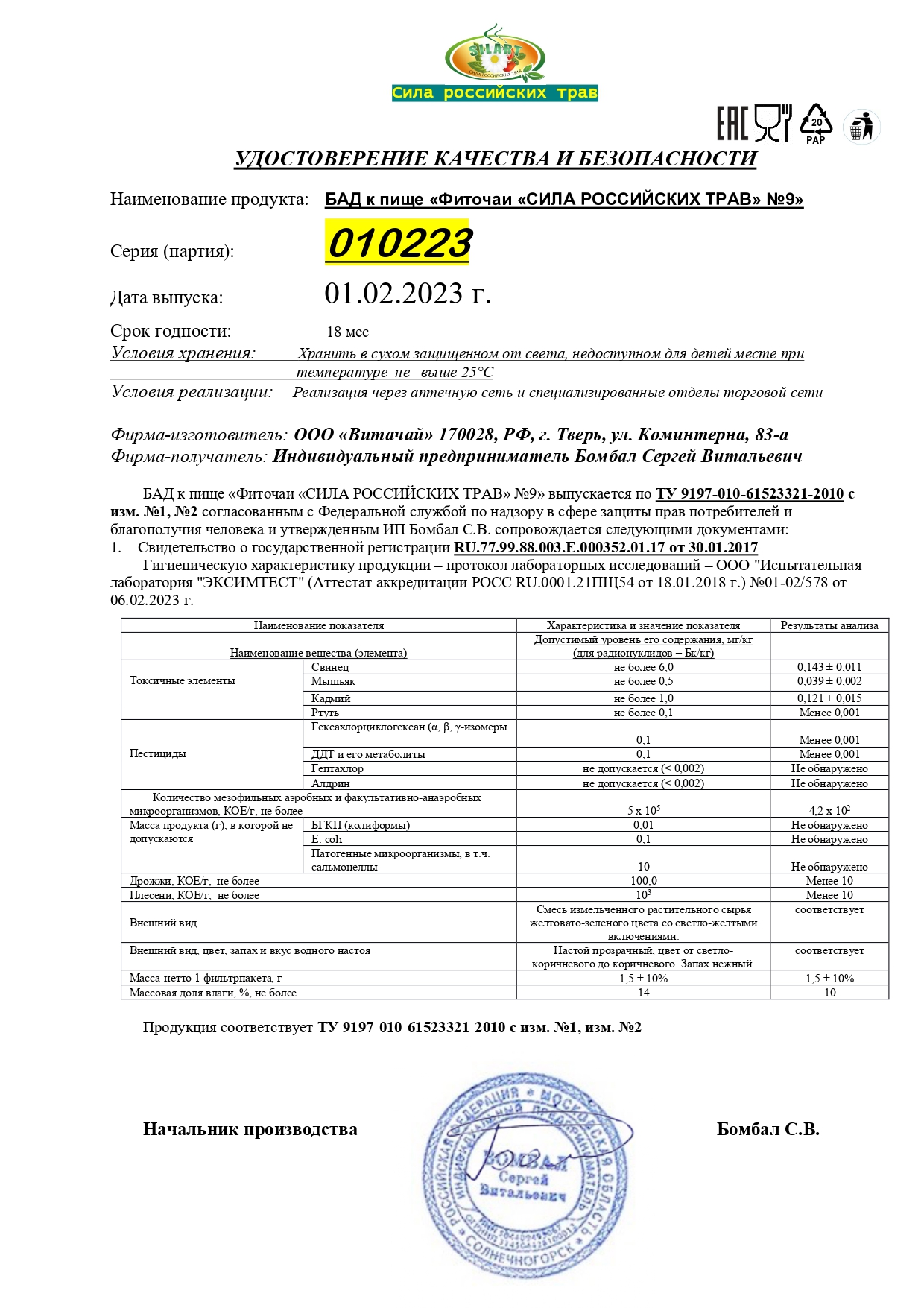 Паспорт №022023